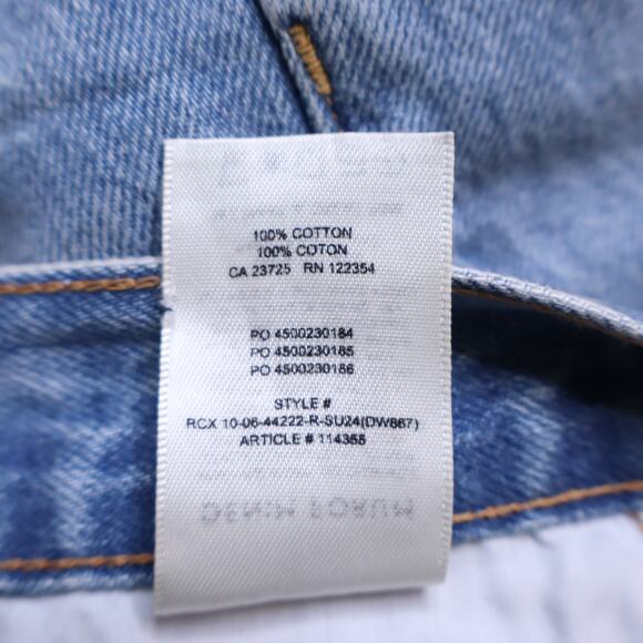 DENIM FORUM The Farrah Hi-Rise Cargo Jean 7 Yrs Bleu Taboo Wide Leg Women's 24 - Picture 12 of 16